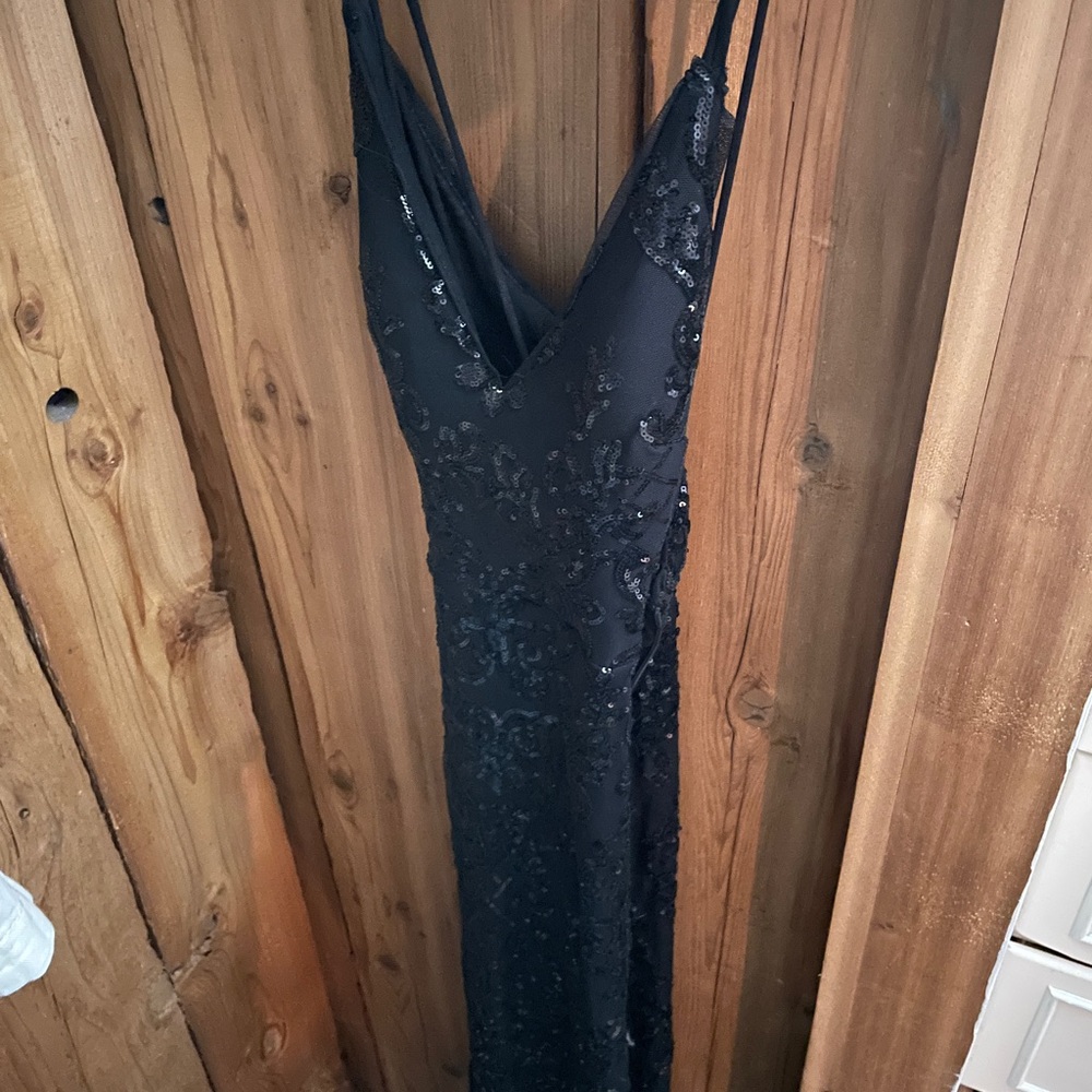 Elegant Black Sequin Gown